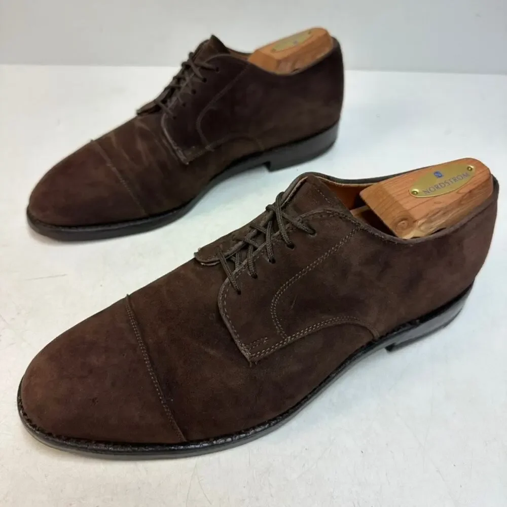FULLY RESOLED Alden x Brooks Brothers 2293 Brown Suede Cap Toe Derby USA 8.5 D